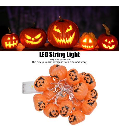 Cadena De 20 Led Con Forma De Calabaza Para Halloween, 3 Met