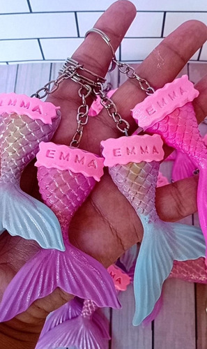 Llaveros Cola De Sirena Con Nombre Porcelana Fria 10 Uni