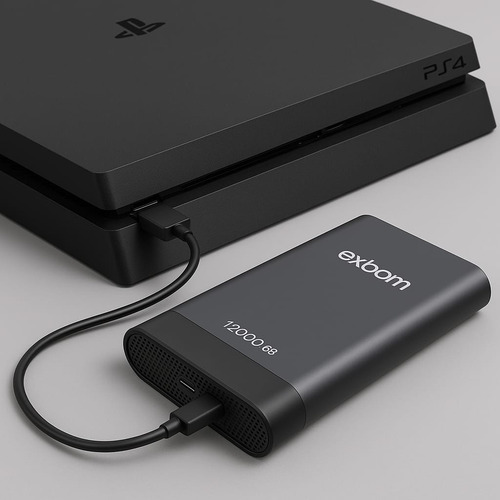 Hd Externo Portátil Exbom HDE-G12TA 12TB Preto Altíssima Capacidade De Armazenamento