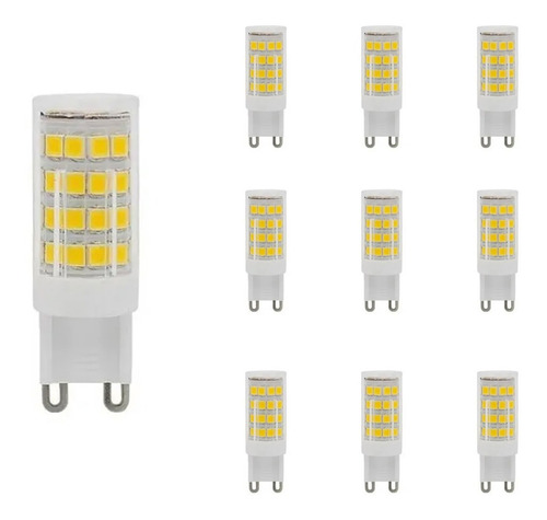 10 Lampada Led Halopin G9 5w Lustres Penden Branco/amarelo Cor da luz Branco-quente 52 Leds 110V/220V