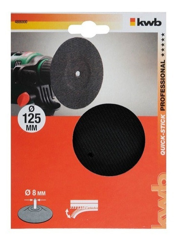 Plato De Goma Velcro 125 Mm - 8 Mm Para Taladro Kwb Ferrecat