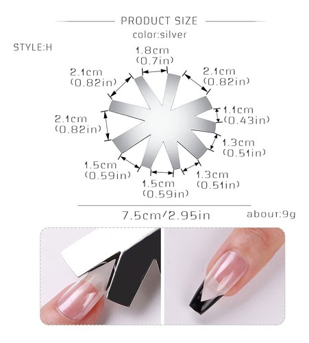 Set Guía Para Uñas Francesas 13 Modelos Kit Plantillas