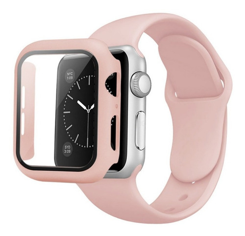 Protector Reloj Para Iwatch Lámina + Funda + Correa 3 En 1