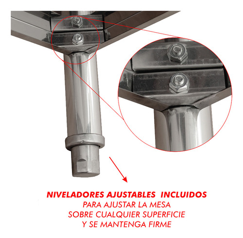 Mesa Acero Inoxidable 95 Frente 45 Fondo 90 Alto