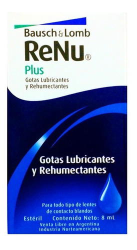 Renu Gota Bausch Lomb Lubricante Pack X 6 Lagrima P/ Lentes