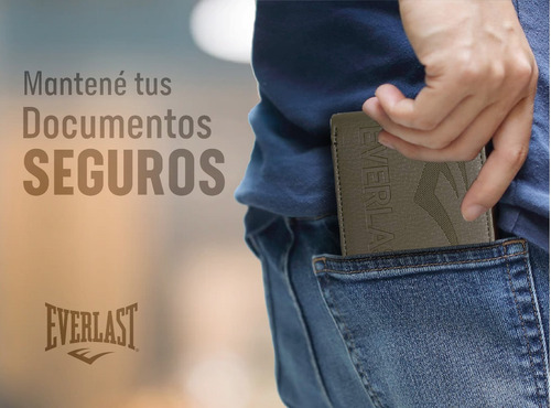 Imagen 8 de 10 de Billetera Hombre Everlast Orginial Eco Cuero Tarjetas Diseño