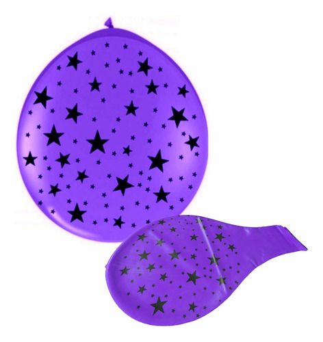 Piñata De Globo Lisa Con Estrellas Grande 36 Pulgadas Violeta Estrella Piñata Grande