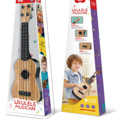 Guitarra Ukelele Para Niños 4 Cuerdas Explorer Fan Color Simil Madera