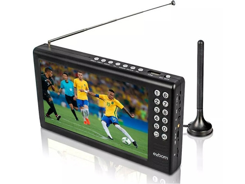 Tv Tela 7 Hd Portátil Recarregável Usb Rádio Mp3 Av Digital