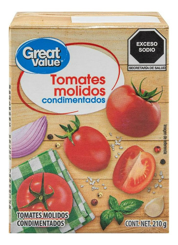 8 Tomates Molidos Great Value Condimentados 210g C/u