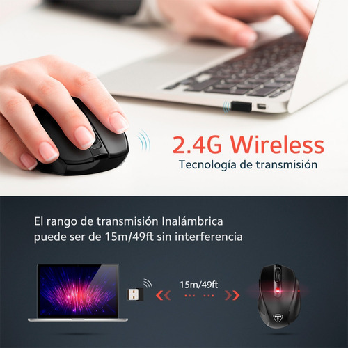 Mouse Gamer Victsing Mm057 6 Botones 5 Dpi Inalambrico 2,4 G Cor Preto