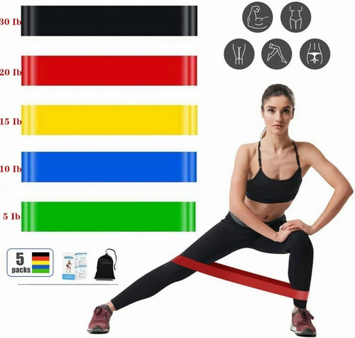 Resistencia Banda De Resistencia Ejercicio Yoga Kit 5pcs