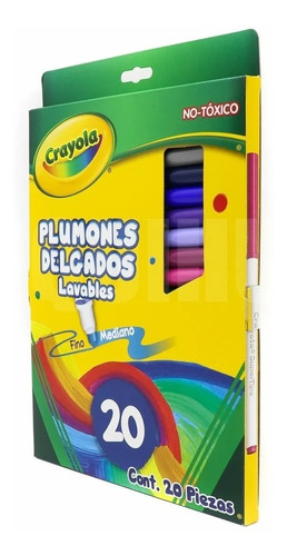 Imagen 2 de 7 de Crayola Supertips 20 Colores Plumones Lavables