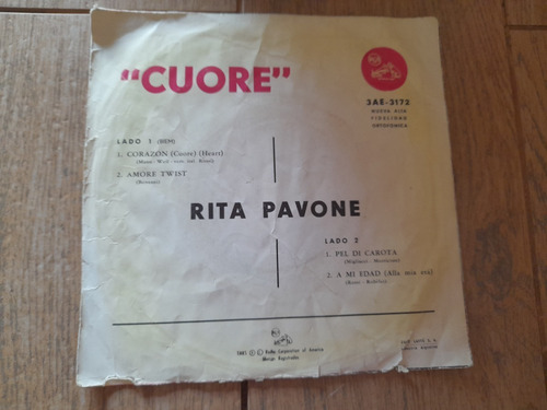 Disco Simple Rita Pavone -- Cuore (Usado)