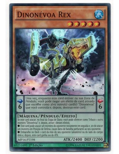Yu-gi-oh Dinonévoa Rex - Super Raro Frete Incluso