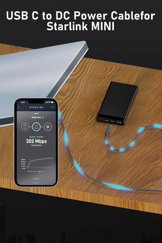 (5 Metros) Cabo Usb C Para Dc Compatível Com Starlink Mini