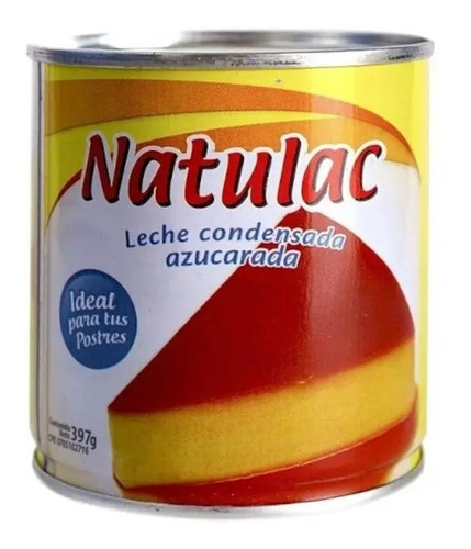 Imagen 1 de 2 de Leche Condensada Azucarada Lata 397g Natulac