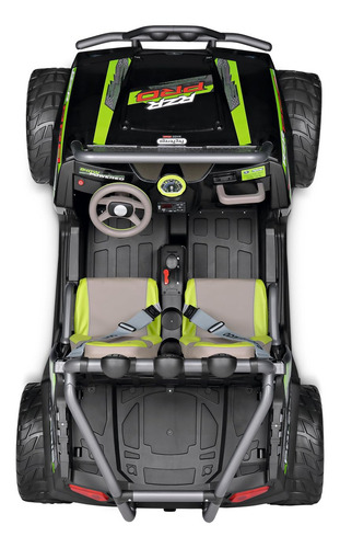 Veículo Peg Perego Polaris Rzr Pro Green Shadow para crianças, cor preto/verde limão, carregador, tensão 110v