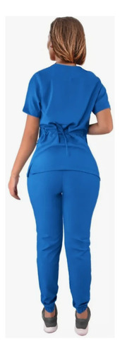 Uniforme Medico Quirúrgico Antifluidos Para Dama Pijama Dama Azul Plumbago Xl