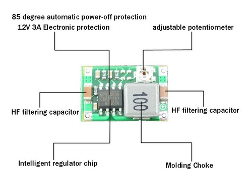 Imagen 3 de 4 de Fuente Step-down Mini360 Ajustable 1v A 17v 3a Arduino -pdiy