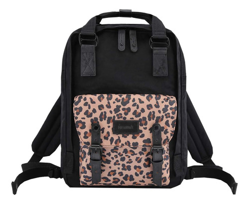 Mochilas P/ Portátile Himawari Diseño Leopardo, Negro 16.5 L