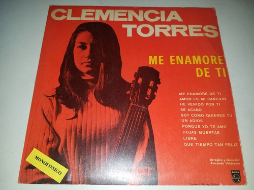 Lp Vinilo Disco Acetato Clemencia Torres Me Enamore De Ti