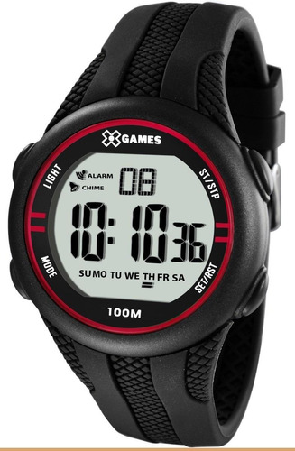 Relógio Masculino X-games Xmppd417-bxpx 44 Mm Silicone Preto