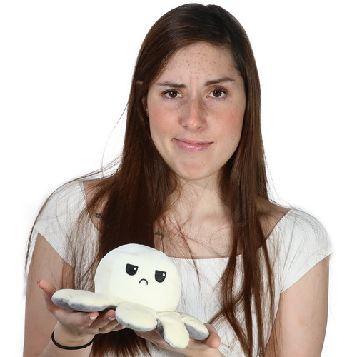 Pulpo Reversible Peluche Feliz Enojado Juguete Antiestres