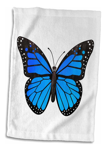 Toalla De Mano Con Diseño De Mariposa Monarca En Azul Rosa 3