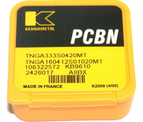 Kennametal 24260175 Pcbn Tipped Inserts Tnga160412s01020 Eep