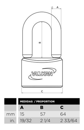 Candado De Arco Para Motos Cisa Vulkan