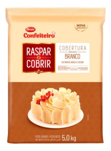 Cobertura Chocolate Branco Raspar E Cobrir Barra 5kg Harald