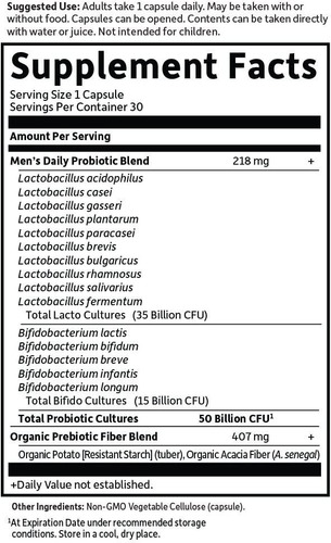 Probioticos 50 Billon Hombre 30 Capsulas Garden Of Life