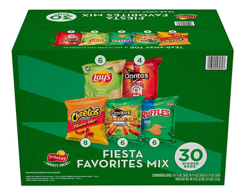 Paquete 30 Bolsas Ruffles Cheetos Doritos Mix Americanos