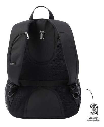 Totto Mochila Ergonómica Con Porta Laptop 14 In. 25,74 Lt. Goctal Color Negro Diseño de la tela Lisa