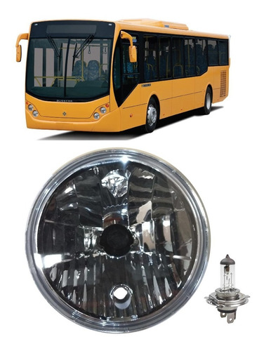 Farol Acrílico Cromado Ônibus Marcopolo Fratello + H4 1999