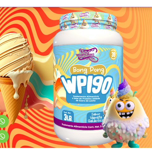 Munchies Lab Bong Pong Proteina Wpigo Vainilla 3lb.