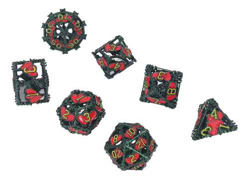 Juego De Dados Poliédricos De 7 Piezas Para Fiesta De Navida