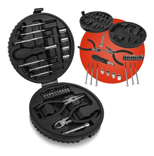 Imagem 1 de 5 de Kit De Ferramentas Aço Com Case 24 Pçs Au310 Multilaser