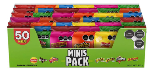 Papas Sabritas Surtidas Minis Pack 50 Pzas