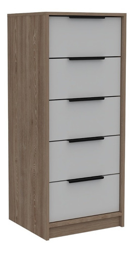 Cama 1,5 Plaza + Comoda 5 Cajones - Miel / Blanco