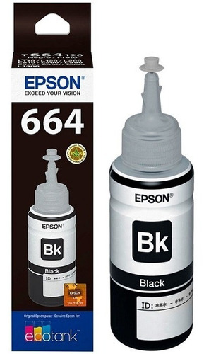 Botella De Tinta Black Epson T664120 - L200