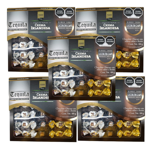 Chocolate Colección Licor 2p 160g C/u Tequila Irlandesa Café