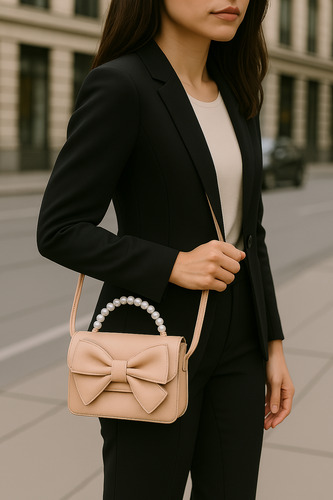 Bolsa Cruzada Para Mujer, Elegante, Moño, Bandolera