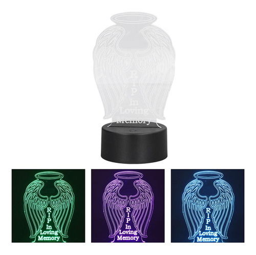 Acrílico Luz Nocturna Plano 3d Ala 7 Colores Led Touch
