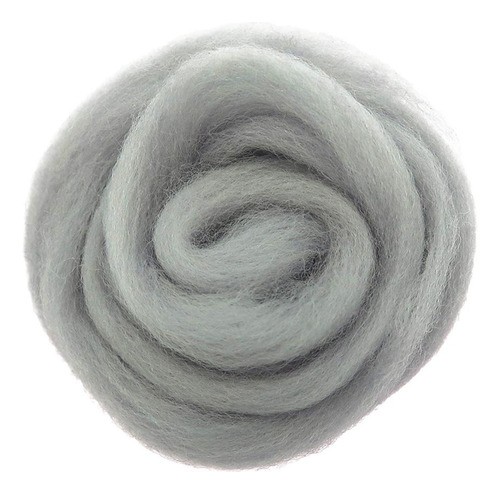 20g Lana Natural Gris + Fieltro Húmedo Para Proyecto De
