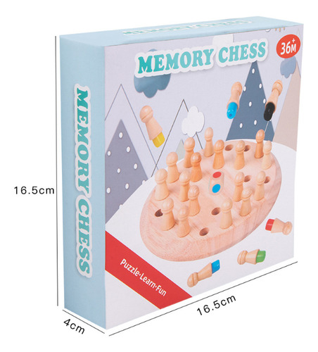 Memória Colorida Chess Brinquedo Educativo Madeira