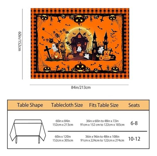 Mantel De Halloween, Mantel De Halloween Para Mesas Rectangu