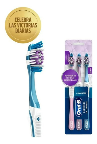 Cepillo Dental Oral-b Advaced 5 Acciones De Limpieza Suave 3 Color Índigo