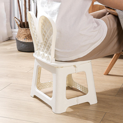 Silla Plegable, Taburete Plegable Con Respaldo, Reposapiés